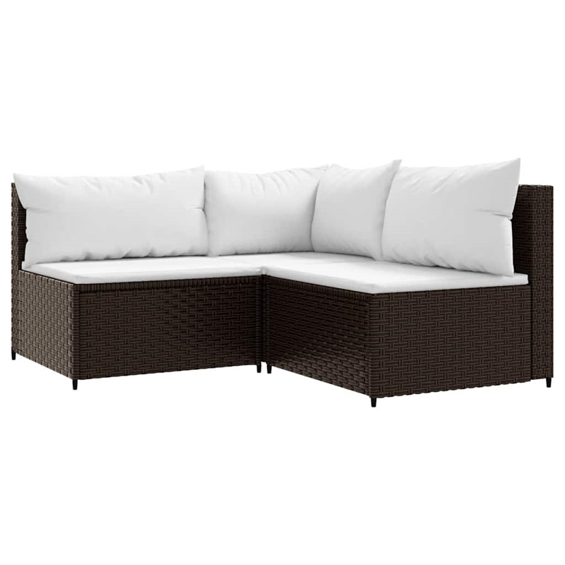 Afuera Living Contemporary Patio Lounge Set Brown & Cream White