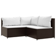 Afuera Living Contemporary Patio Lounge Set Brown & Cream White