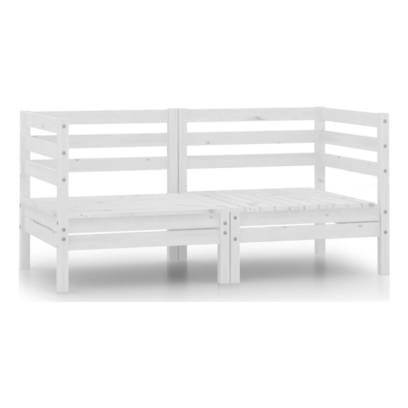 Afuera Living Contemporary Solid Pinewood Modular Garden Sofa in White