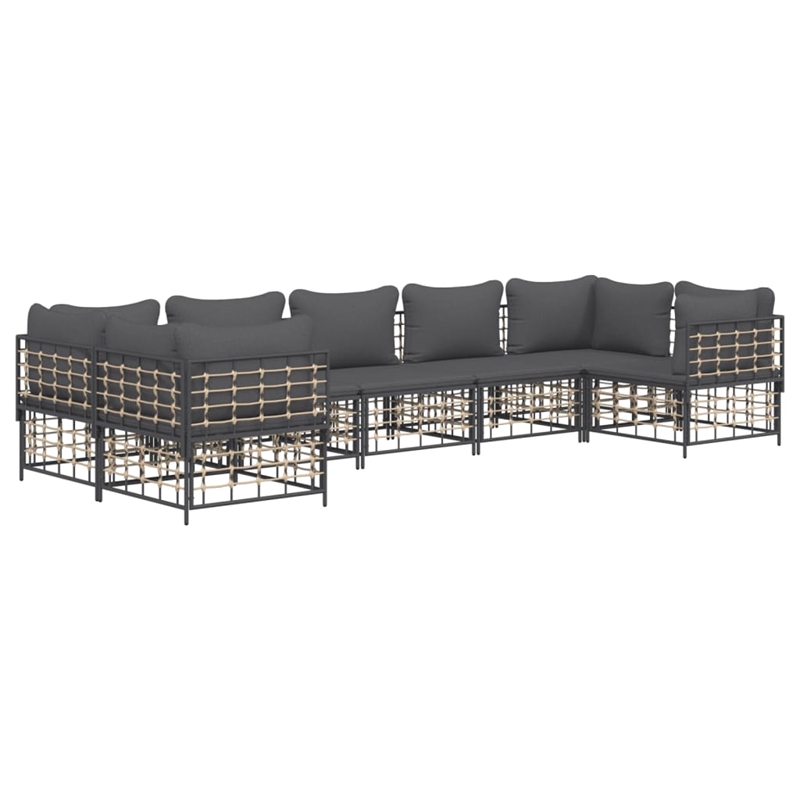 Afuera Living Poly Rattan Large Modular Garden Lounge Set in Anthracite