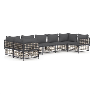 Afuera Living Poly Rattan Large Modular Garden Lounge Set in Anthracite