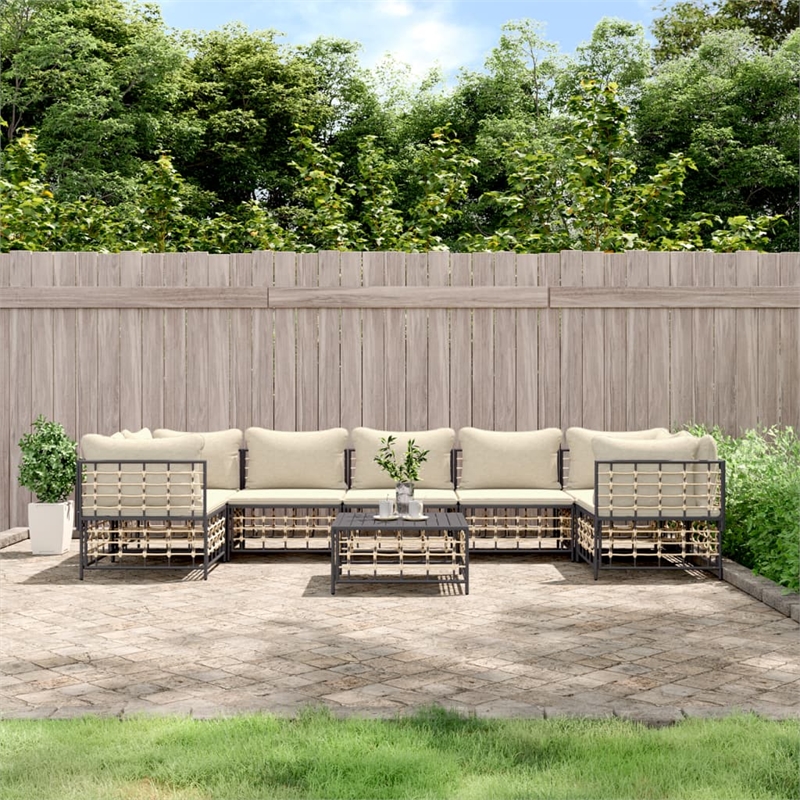 Afuera Living Poly Rattan Large Modular Garden Lounge Set in Anthracite