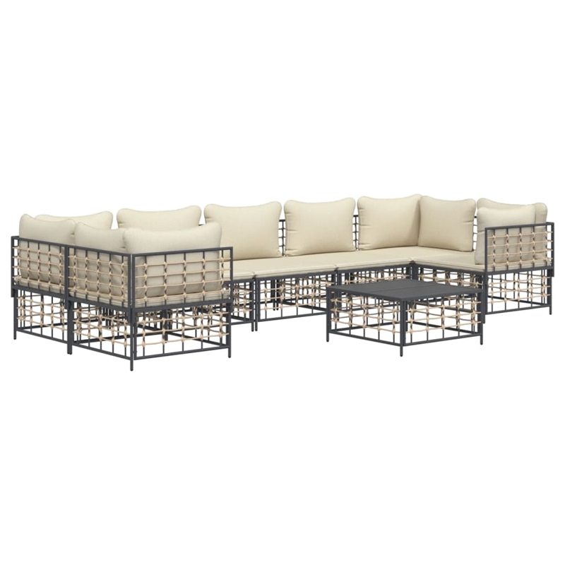 Afuera Living Poly Rattan Large Modular Garden Lounge Set in Anthracite