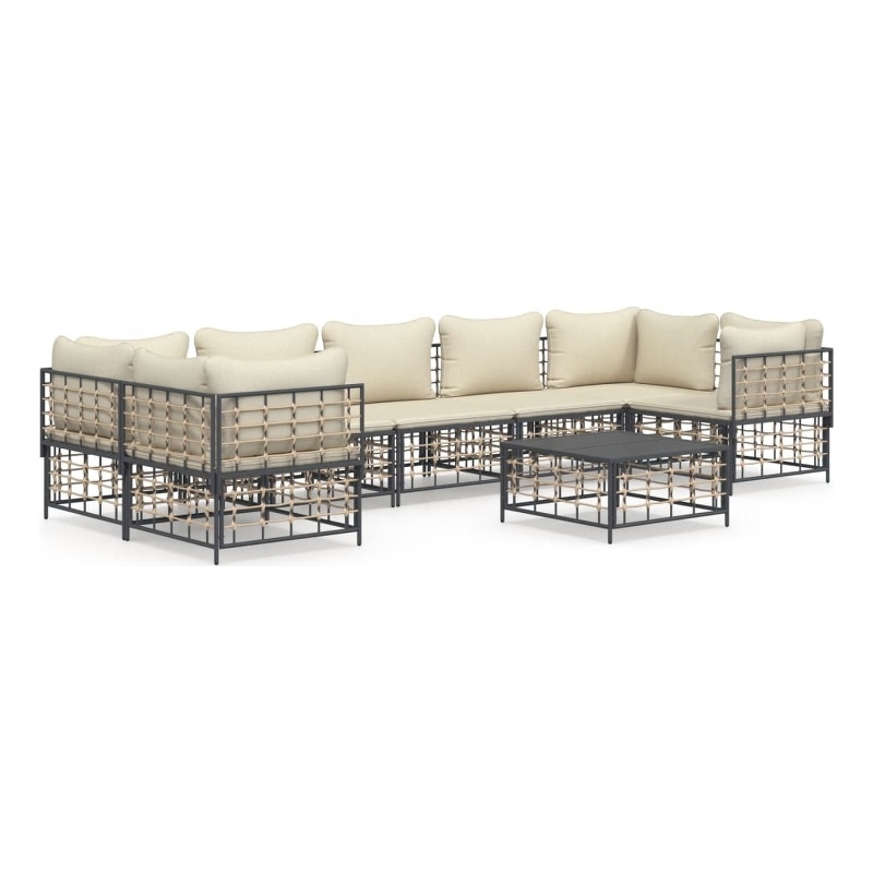 Afuera Living Poly Rattan Large Modular Garden Lounge Set in Anthracite