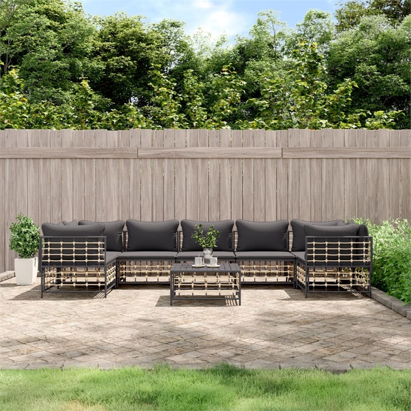 Afuera Living Poly Rattan Large Modular Garden Lounge Set in Anthracite