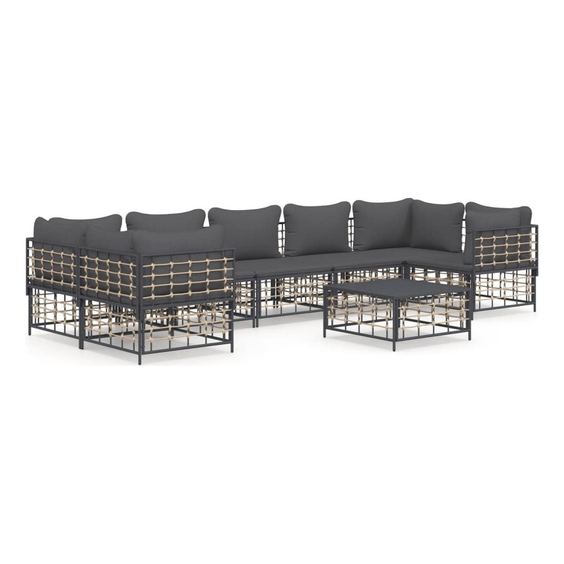 Afuera Living Poly Rattan Large Modular Garden Lounge Set in Anthracite