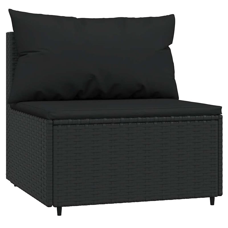 Afuera Living Contemporary Synthetic Poly Rattan Patio Lounge Set in Black