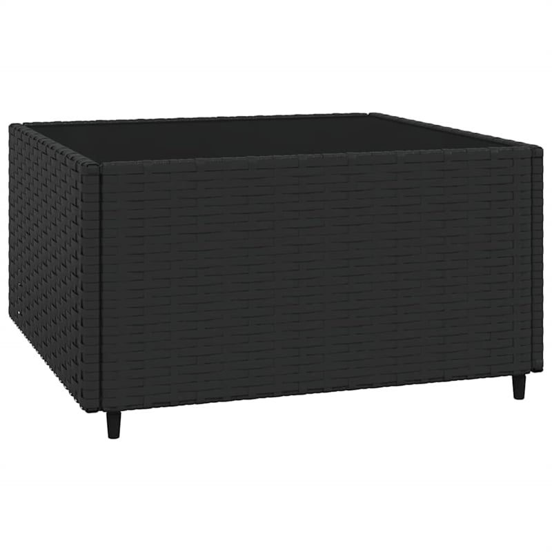 Afuera Living Contemporary Synthetic Poly Rattan Patio Lounge Set in Black