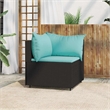 Afuera Living PE Rattan Medium Patio Corner Sofa in Black & Water Blue