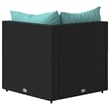 Afuera Living PE Rattan Medium Patio Corner Sofa in Black & Water Blue
