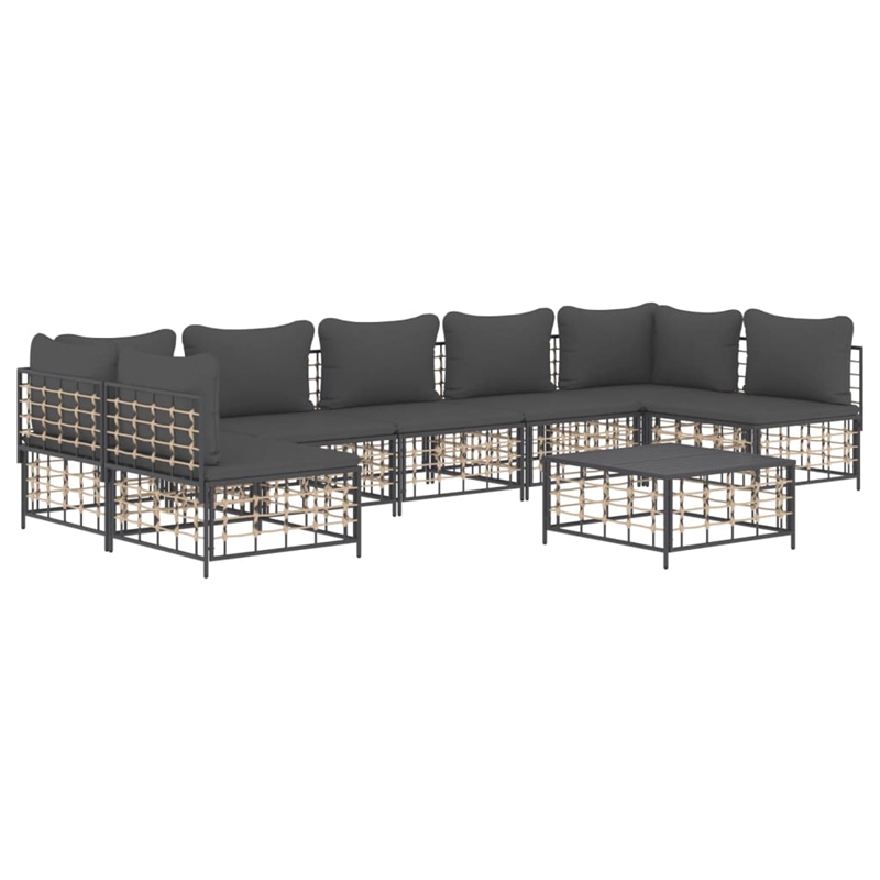 Afuera Living Poly Rattan Large Modular Garden Lounge Set in Anthracite