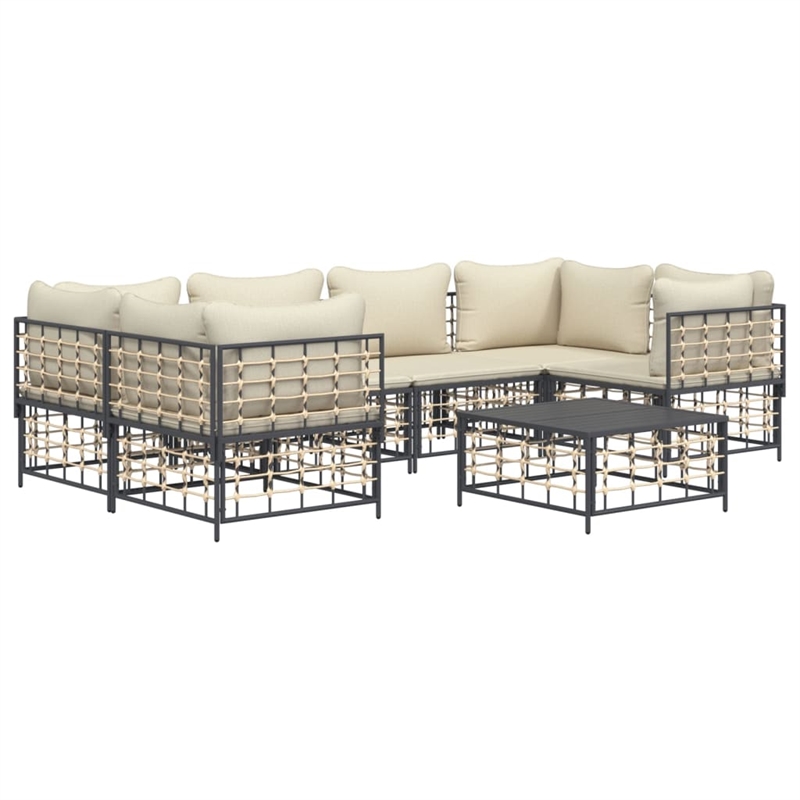 Afuera Living Contemporary Garden Lounge Set in Anthracite/Gray