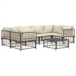 Afuera Living Contemporary Garden Lounge Set in Anthracite/Gray