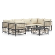 Afuera Living Contemporary Garden Lounge Set in Anthracite/Gray