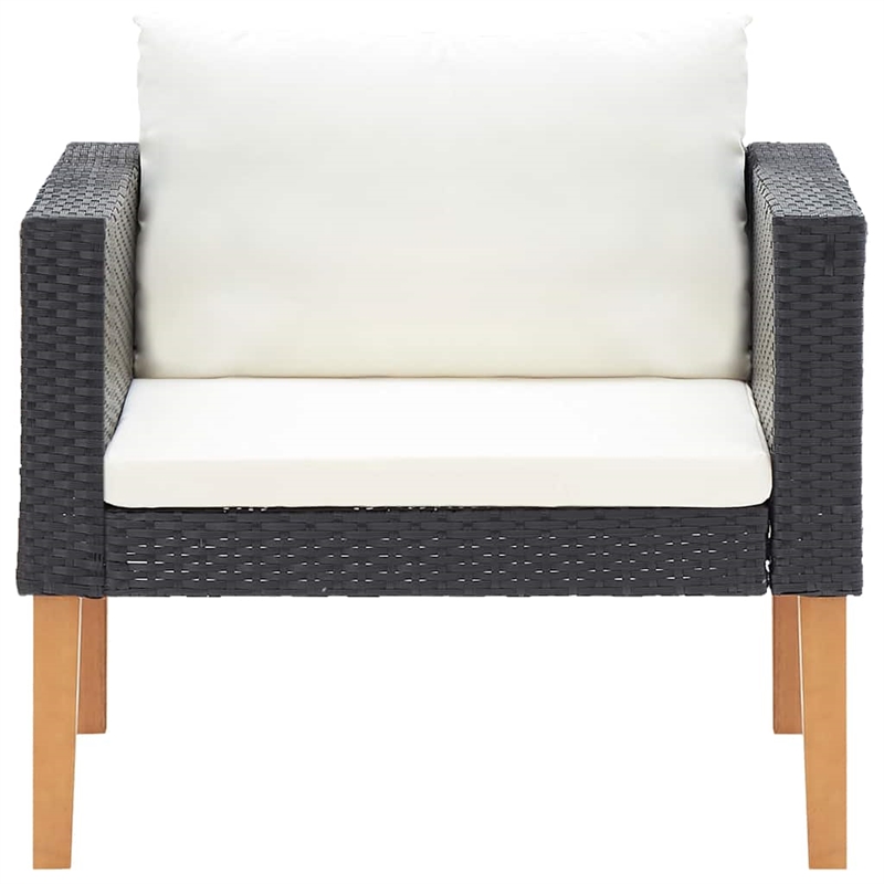 Afuera Living Contemporary Single Seat Modular Garden Sofa in Black