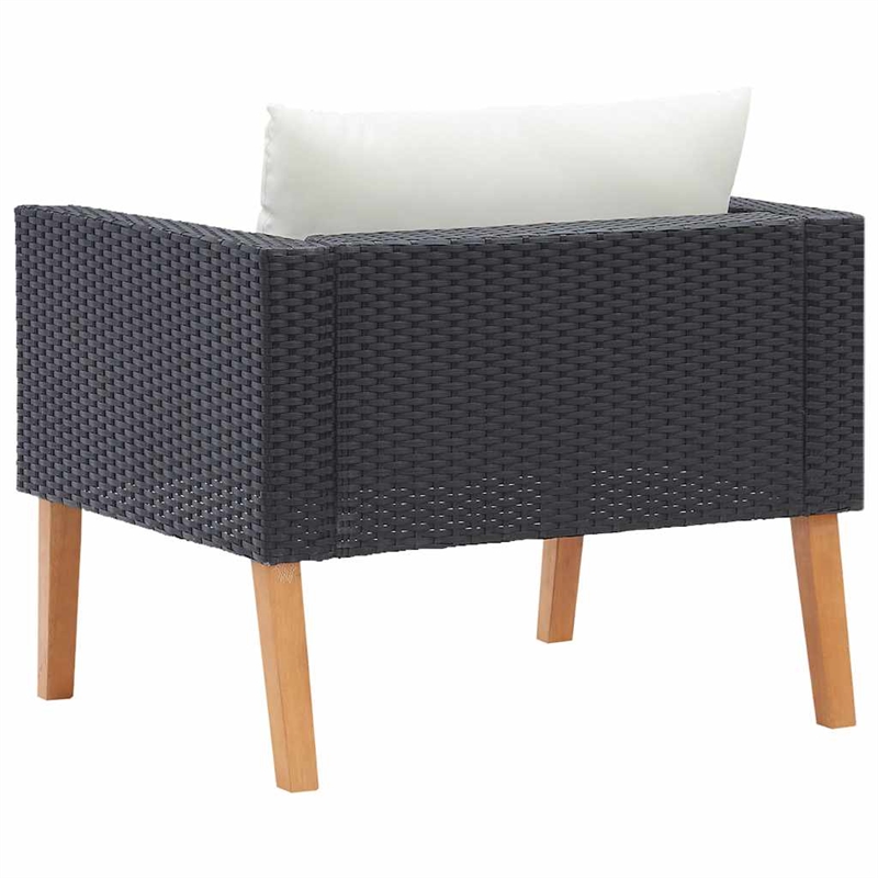 Afuera Living Contemporary Single Seat Modular Garden Sofa in Black