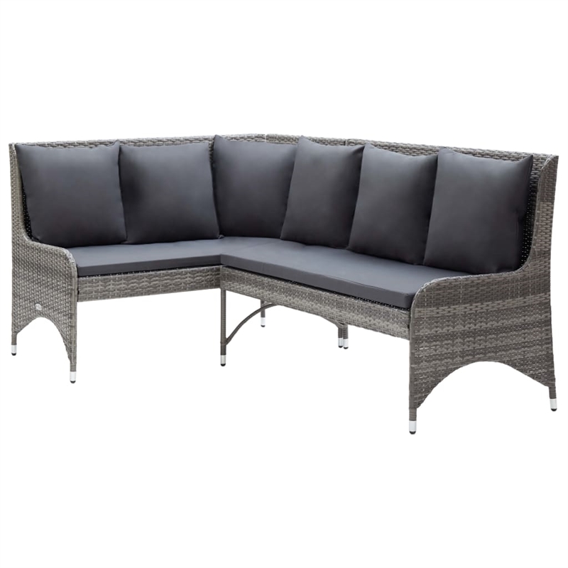 Afuera Living Contemporary Rattan Garden Sofa Set of 2 in Gray