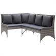 Afuera Living Contemporary Rattan Garden Sofa Set of 2 in Gray