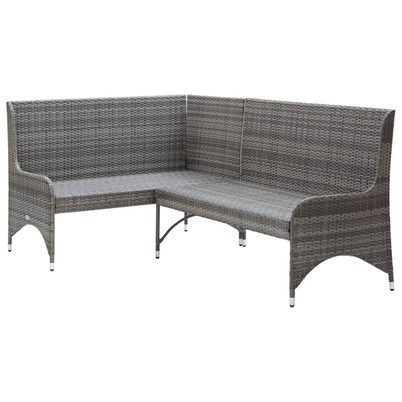 Afuera Living Contemporary Rattan Garden Sofa Set of 2 in Gray
