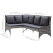 Afuera Living Contemporary Rattan Garden Sofa Set of 2 in Gray