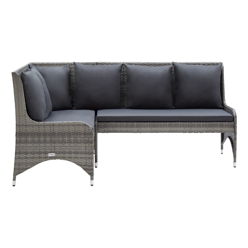 Afuera Living Contemporary Rattan Garden Sofa Set of 2 in Gray