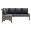 Afuera Living Contemporary Rattan Garden Sofa Set of 2 in Gray