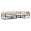 Afuera Living Contemporary Garden Lounge Set in Anthracite & Beige