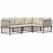 Afuera Living Contemporary Garden Lounge Set in Anthracite/Gray
