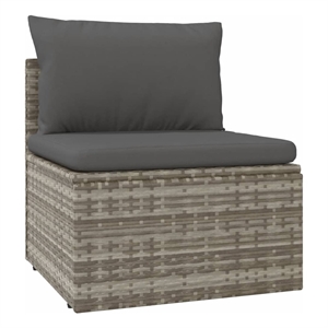Afuera Living PE Rattan Middle Sofa with Adjustable Feet in Gray