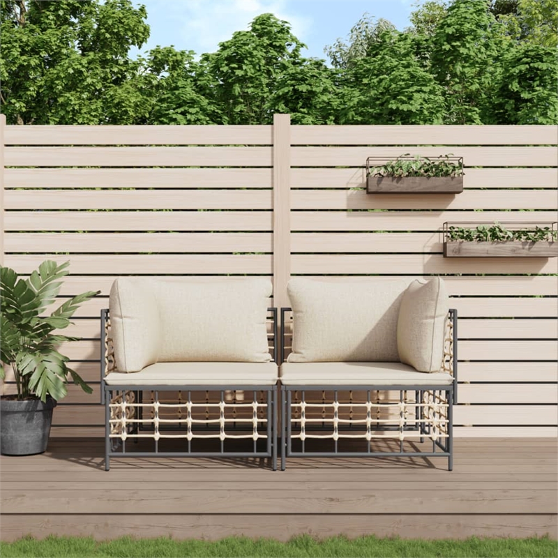 Afuera Living Poly Rattan Compact Modular Corner Sofa Corner Sofa in Anthracite