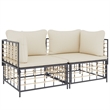 Afuera Living Poly Rattan Compact Modular Corner Sofa Corner Sofa in Anthracite