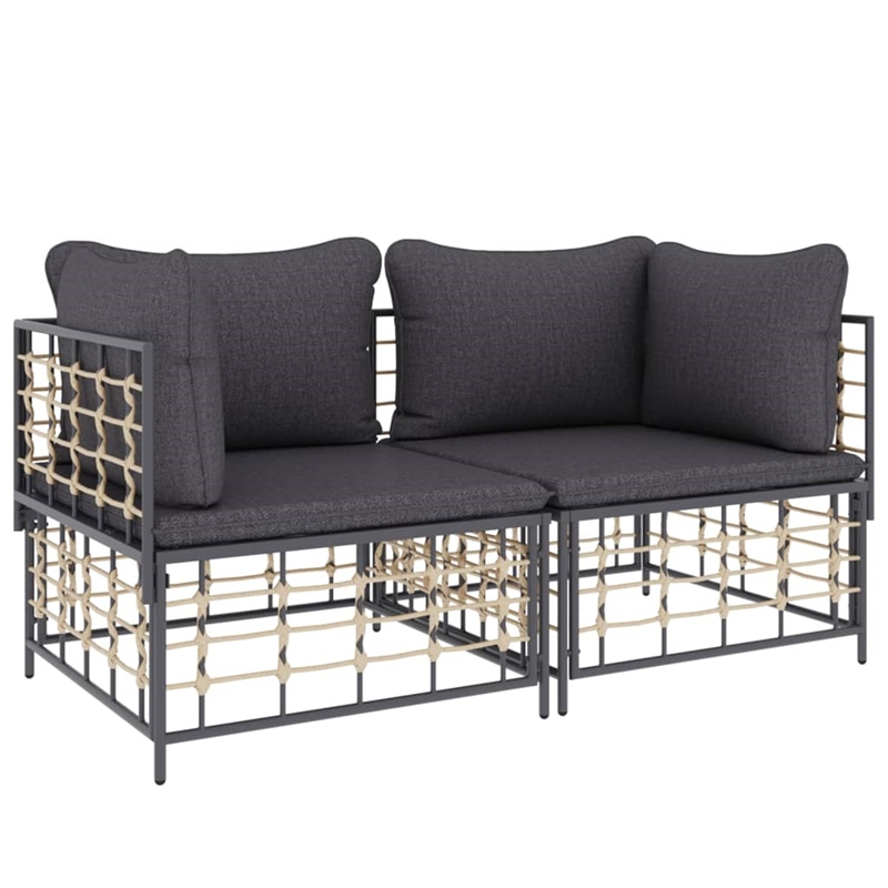 Afuera Living Poly Rattan Medium Modular Corner Sofa Corner Sofa in Anthracite