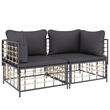 Afuera Living Poly Rattan Medium Modular Corner Sofa Corner Sofa in Anthracite