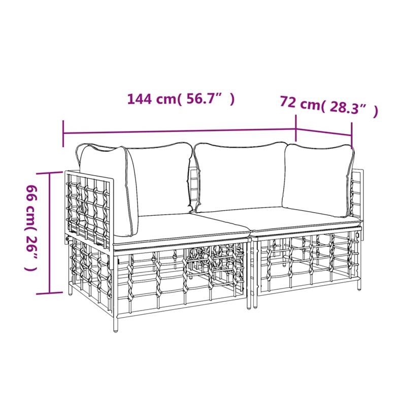 Afuera Living Poly Rattan Medium Modular Corner Sofa Corner Sofa in Anthracite