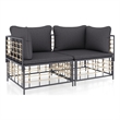 Afuera Living Poly Rattan Medium Modular Corner Sofa Corner Sofa in Anthracite