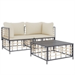 Afuera Living Contemporary Garden Lounge Set in Anthracite/Gray