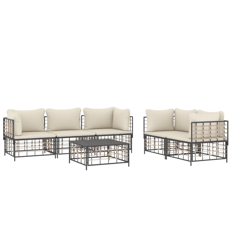 Afuera Living Contemporary Garden Lounge Set in Anthracite/Gray