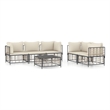 Afuera Living Contemporary Garden Lounge Set in Anthracite/Gray
