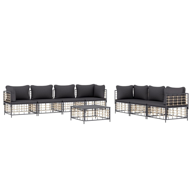 Afuera Living Contemporary Garden Lounge Set in Anthracite/Gray