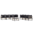 Afuera Living Contemporary Garden Lounge Set in Anthracite/Gray