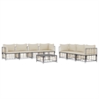 Afuera Living Contemporary Garden Lounge Set in Anthracite/Gray