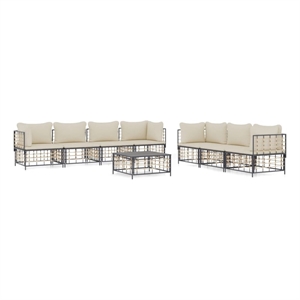 Afuera Living Contemporary Garden Lounge Set in Anthracite/Gray