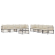 Afuera Living Contemporary Garden Lounge Set in Anthracite/Gray