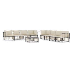Afuera Living Contemporary Garden Lounge Set in Anthracite/Gray