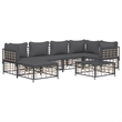 Afuera Living Contemporary Garden Lounge Set in Anthracite/Gray