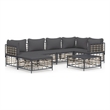 Afuera Living Contemporary Garden Lounge Set in Anthracite/Gray