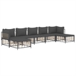 Afuera Living Rattan Steel & Fabric Garden Lounge Set in Anthracite