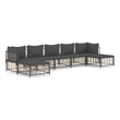 Afuera Living Rattan Steel & Fabric Garden Lounge Set in Anthracite