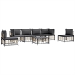 Afuera Living Contemporary Garden Lounge Set in Anthracite/Gray