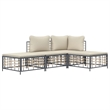 Afuera Living Contemporary Garden Lounge Set in Anthracite/Gray